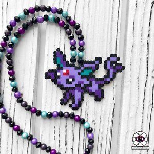 Mini Espeon Perler Necklace